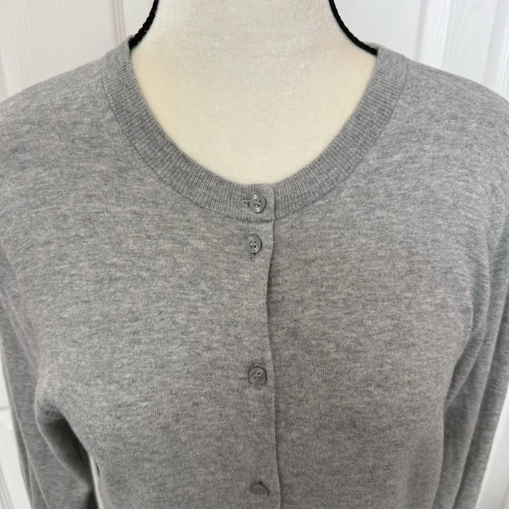 J. Crew Light Gray Button Down Cardigan Size Large #2191 - Picture 3 of 6